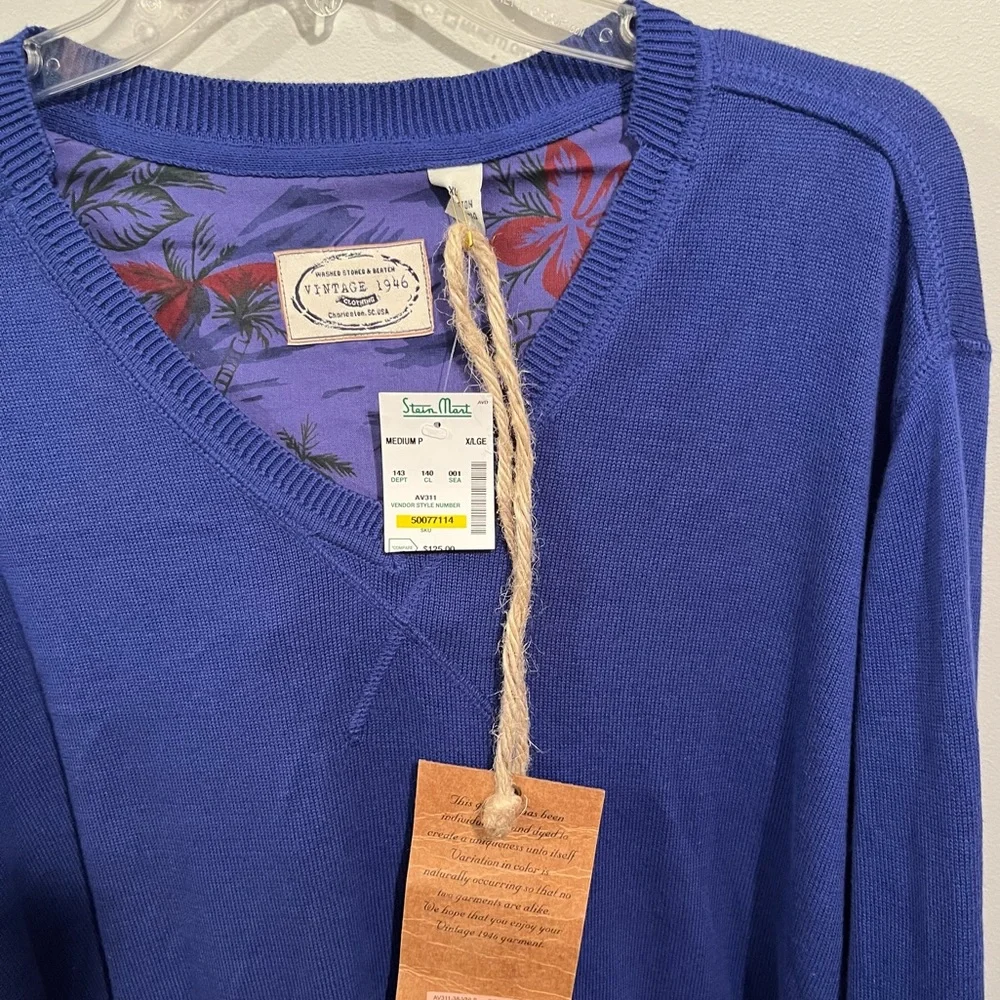 NEW 100% Cotton Blue Crew Neck